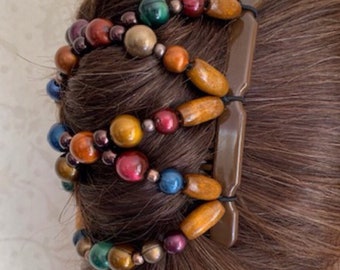 Barrette Hairgem « Spring Orchard » pour cheveux fins ou épais, double peigne avec élastique, barrette fantaisie, morceau de cheveux décoratif,