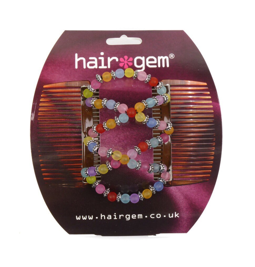 Hairgem Tutti Frutti Beaded Hair Accessory Double Hair Combs Etsy UK