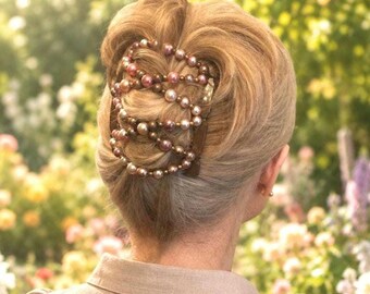 Handmade Pearl Side Comb for French Twist - Strong Hold Hair Clip for Updos Amazon.com : 2Pcs Pearl U Shaped Hair Pins for Buns U Shaped  main image 2