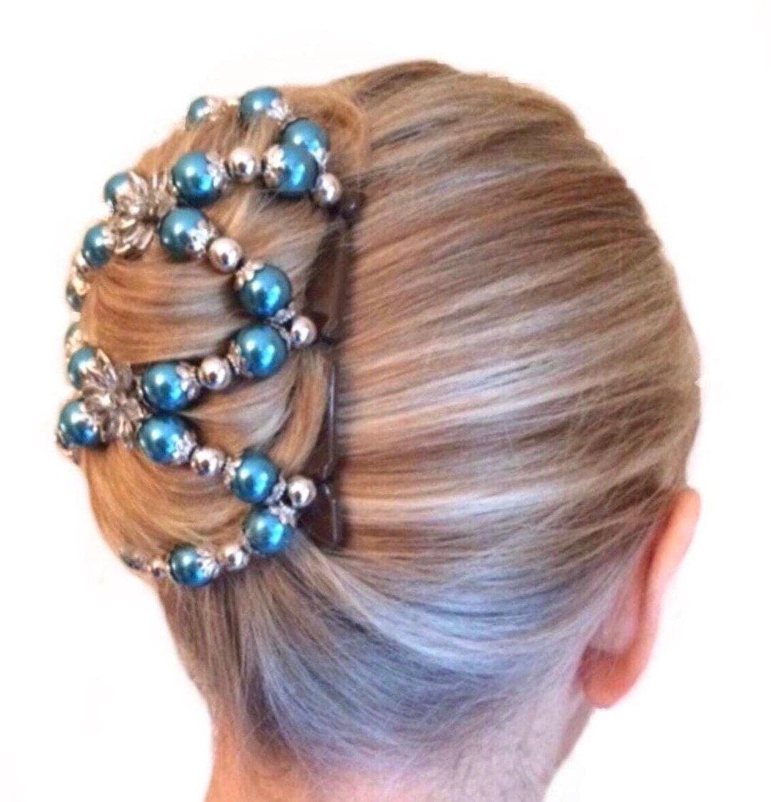 Ultimate Range Two Comb Elasticated Beaded Hair Clip, Ponytail & Bun ...