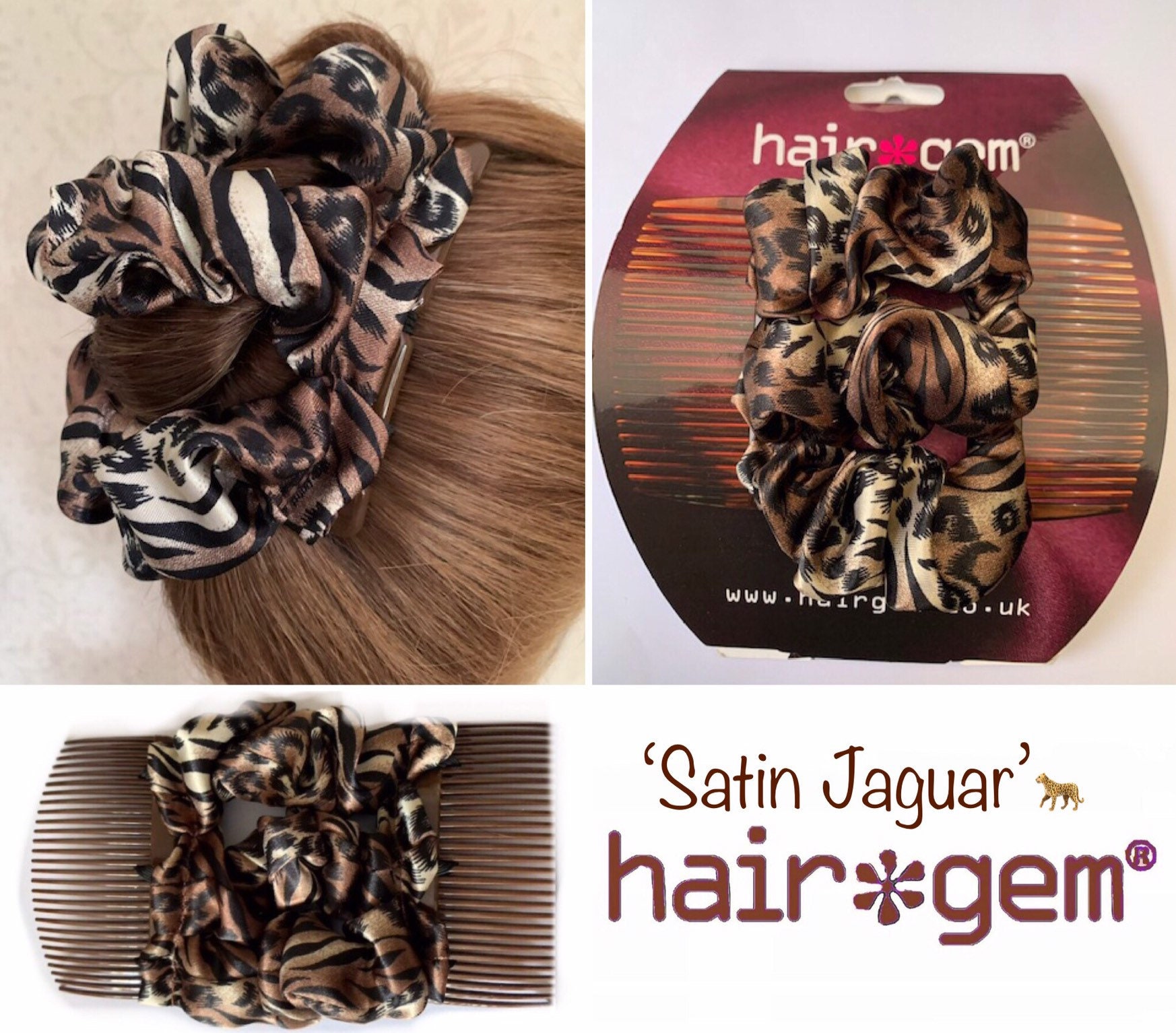 dark Brown satin fabric material double elastic stretch hair comb bun maker 