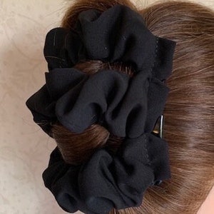 HairGem Black Fabric BESTSELLER Material Hair Accessory, Double Hair Combs, Bun Maker, Ponytail, Strong Combs and elastic image 1