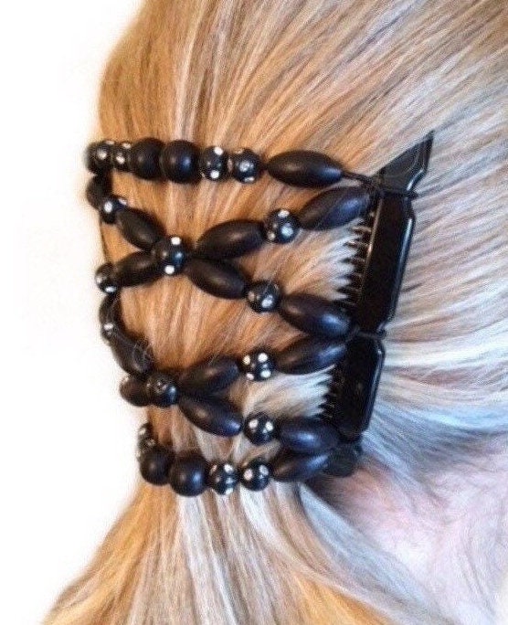 ヘアアクセサリー perverze double comb clip Fashion Double Hair Comb Magic Beads Elasticity Clip
