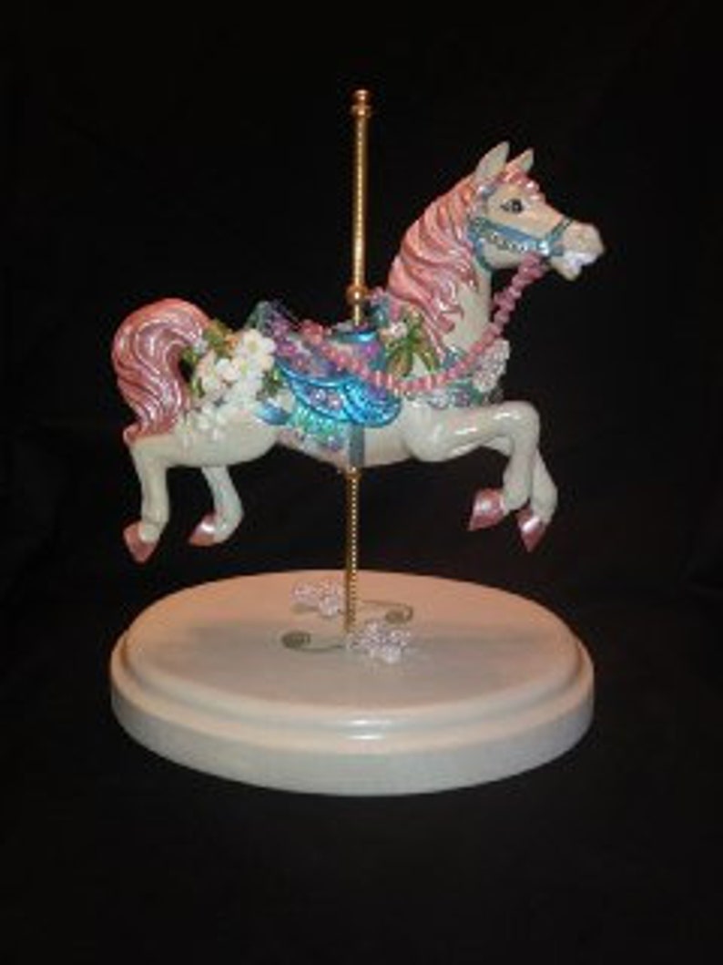 Hand Painted and Ornamented Ceramic Carousel Horse Etsy
