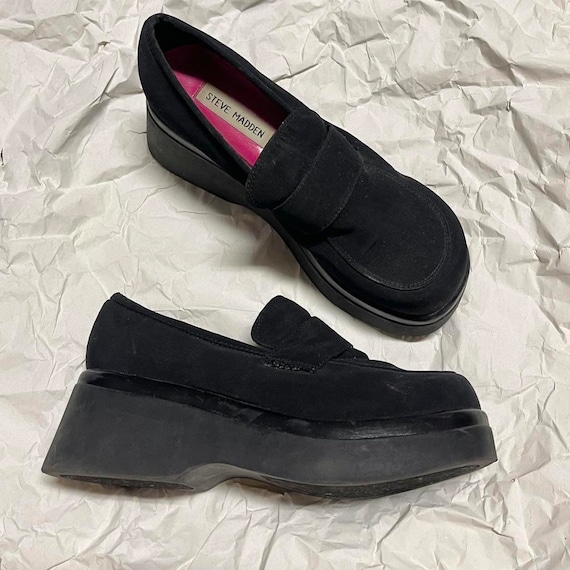 Vintage 90's Steve Madden Platform Chunky Loafers / Square Vintage 90's Steve Madden Platform Chunky Loafers / Square