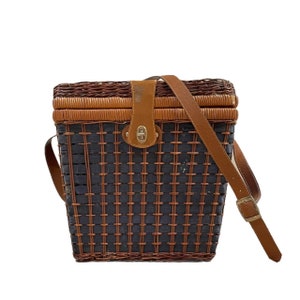 Borsa/cestino da picnic a tracolla vintage