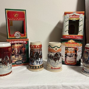 Vintage Budweiser Holiday Bierkrug Kollektion