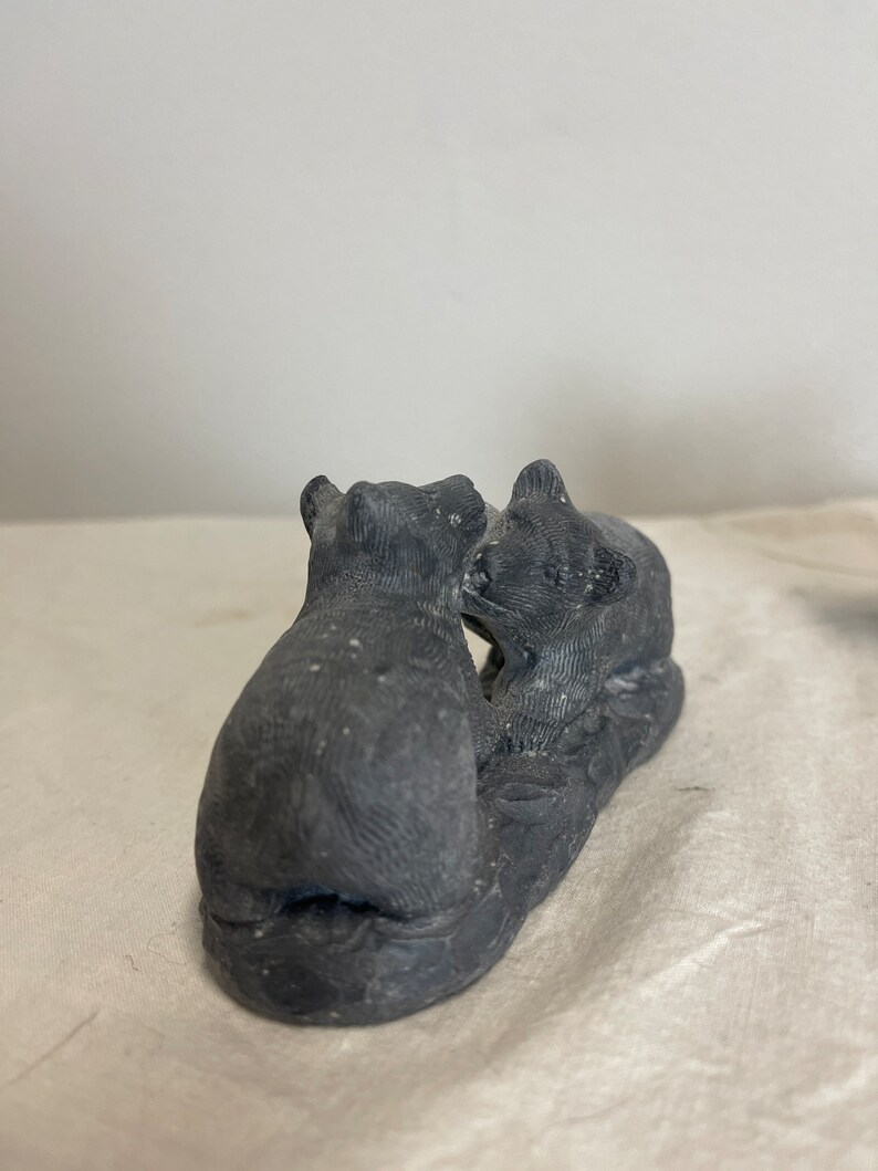 The Wolf Sculptures A Wolf Original Eskimo Inuit Hunt Seal Canada Soapstone Handmade Set of 3 Etsy