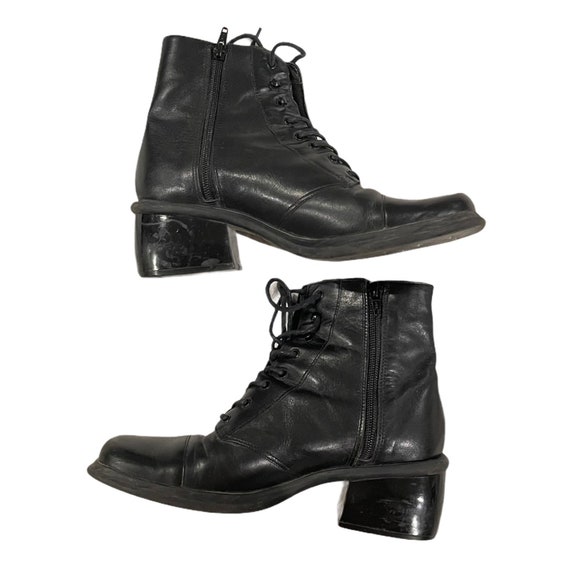 Vintage 90s Nine West square toe/ heels black chu… - image 5