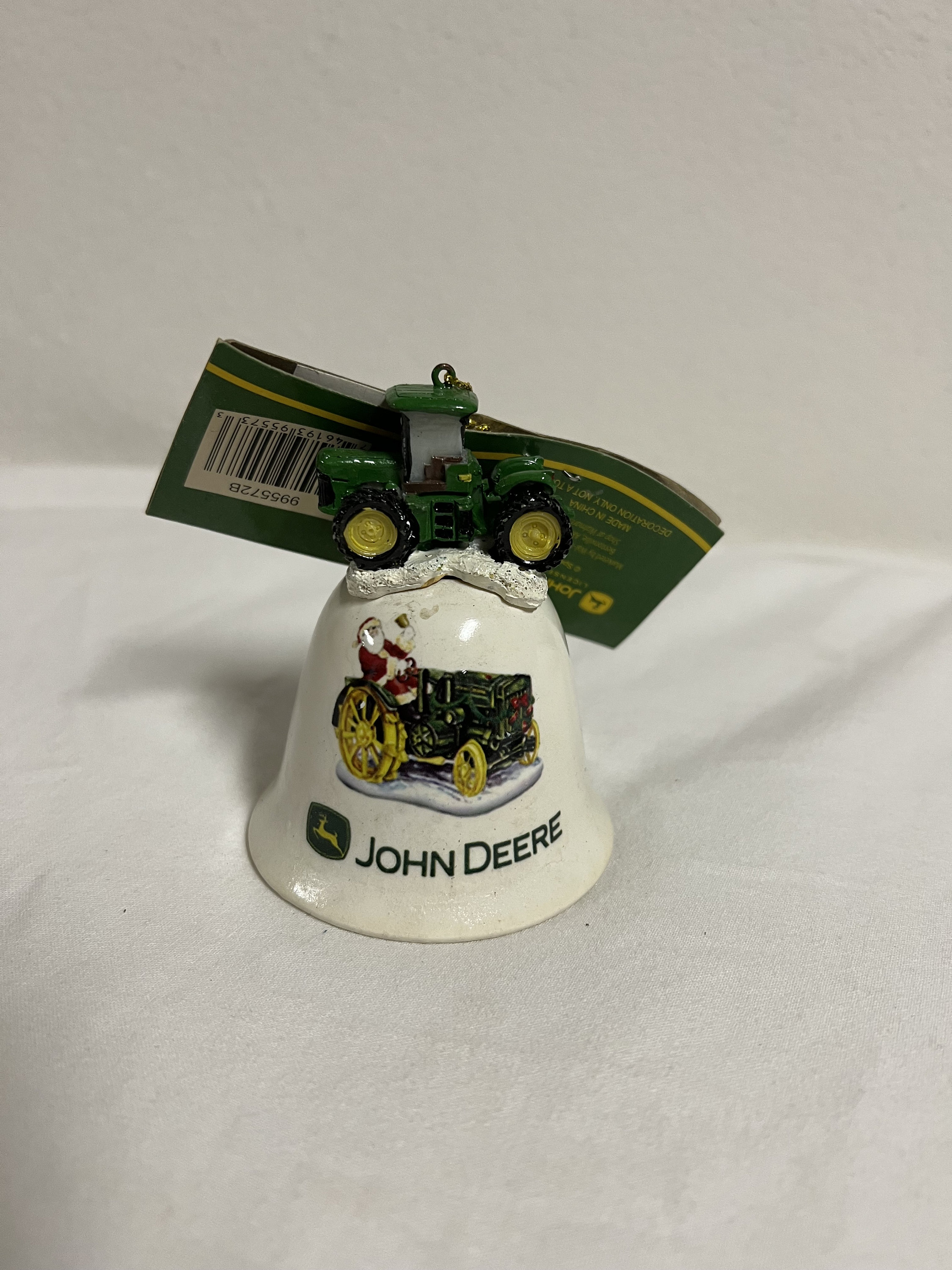 John Deere Christmas Ornamentwhite Bell With Green Tractor on Etsy