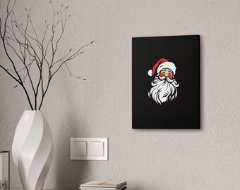 Mid-Century Modern Santa Canvas Print Vintage-Inspired Christmas Art, Retro Holiday Decor, 5 Size Options, Perfect for Festive Walls