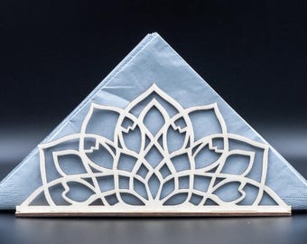 Eleganter Holz-Serviettenhalter „Mandala Blossom“ – Natürliche Harmonie für deinen Tisch