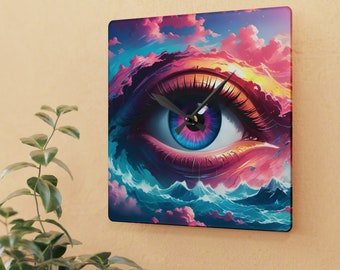 Vaporwave Eye Acrylic Wall Clock