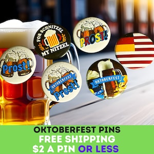 Oktoberfest Pins Buttons Magnets