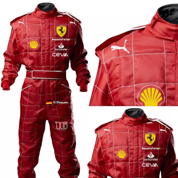 F 1 red driver pit crew racer costume