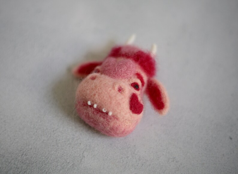 Cow brooch Strawberry cow Felted brooch Needle felted animal Funny cow image 10