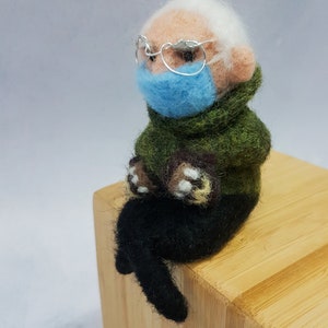 Bernie Sanders Mittens doll Inauguration Day Meme doll Small shelf decorations Grumpy chic Political doll needle felt image 8