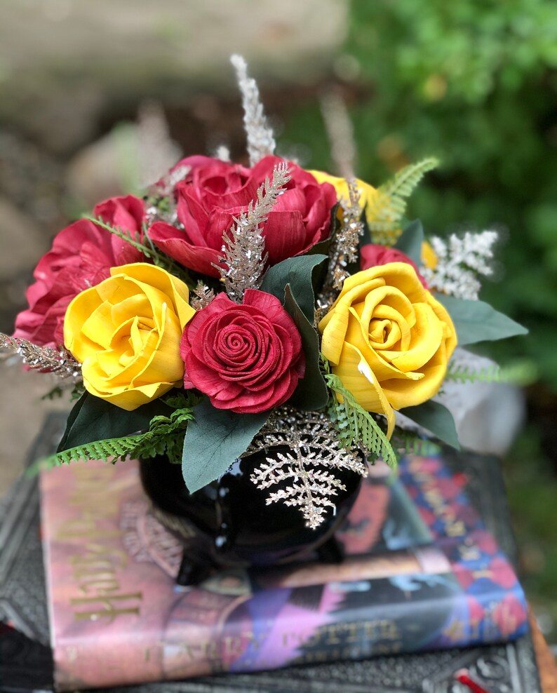 Harry Potter Floral Arrangement Hogwarts House Decor | Etsy