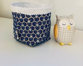 Panier bleu géométrique hexagones