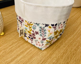 Flowery fabric basket