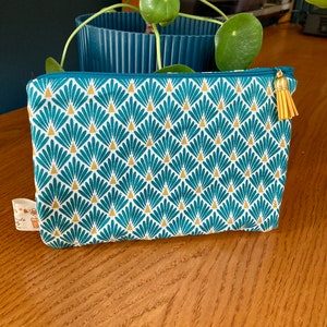 Trousse coton zippée éventails