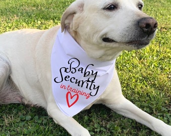 Dog Pregnancy Announcement Bandana: Baby Security In Training