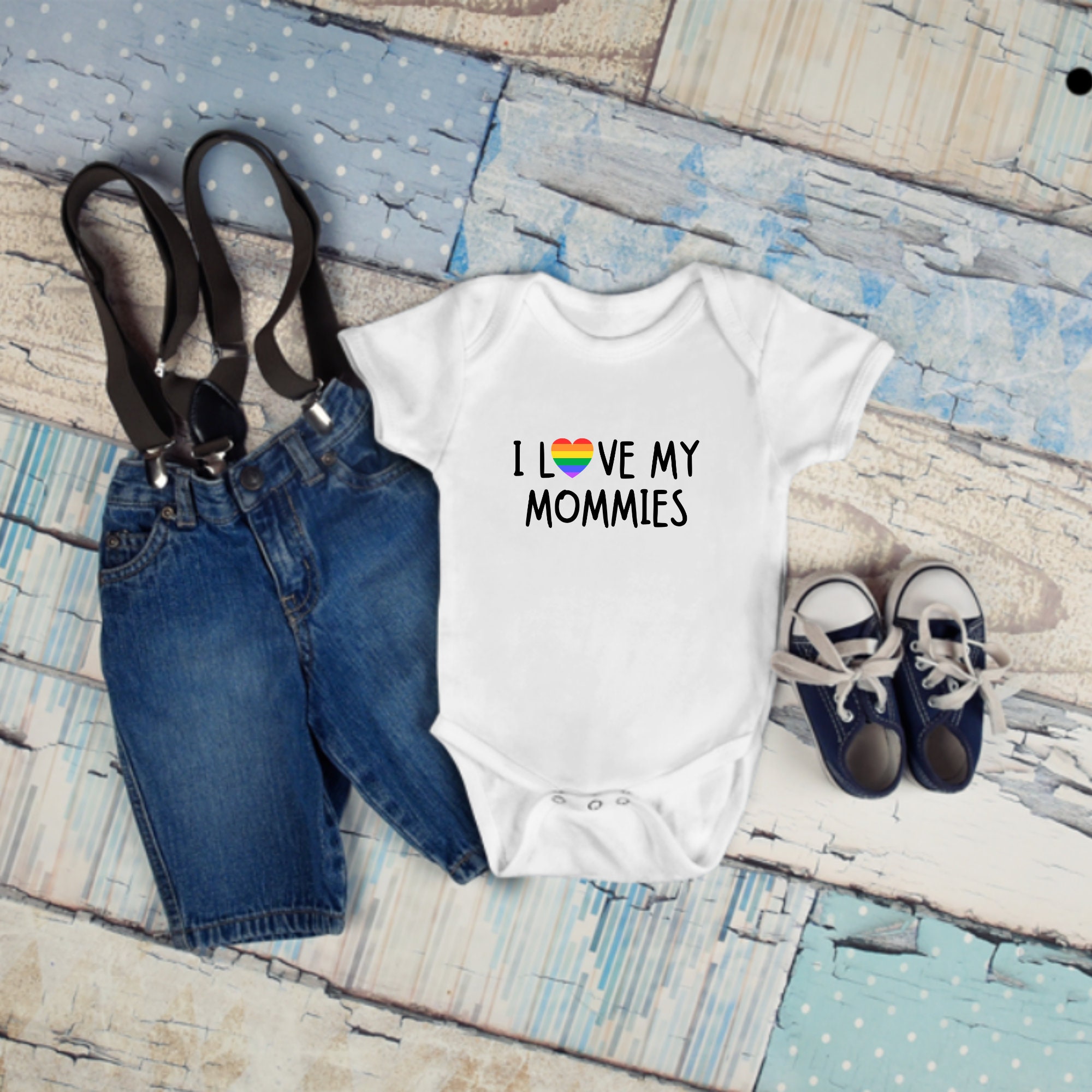 Two Mummies One Team Two Daddies One Team Clothing Unisex Kids Clothing Unisex Baby Clothing Bodysuits Gift for Same Sex Parents Baby Onesie 