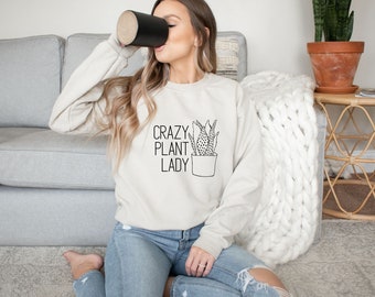 Plant sweatshirt, Heavy Blend Sweatshirt - Crazy Plant Lady Gift
