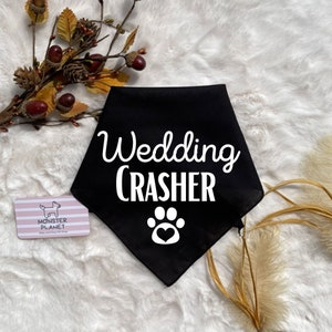 Wedding Crasher Dog Bandana, Wedding Announcement Dog Bandana, Engagement Announcement Dog Scarf, Wedding Dog Bandana, Bridal Gift