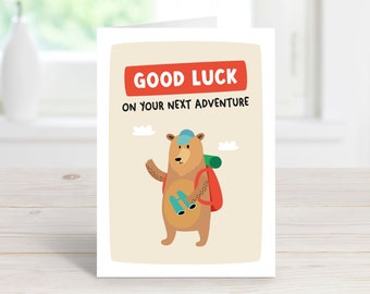 New Adventure Good Luck Card, New Home Card, Moving Away Card, New Job Card, Traveling Card, A6 Card