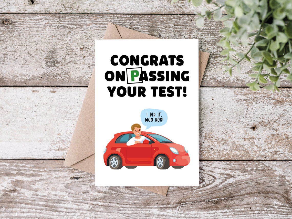 Congratulations on Passing Your Test Card New Driver Card Etsy