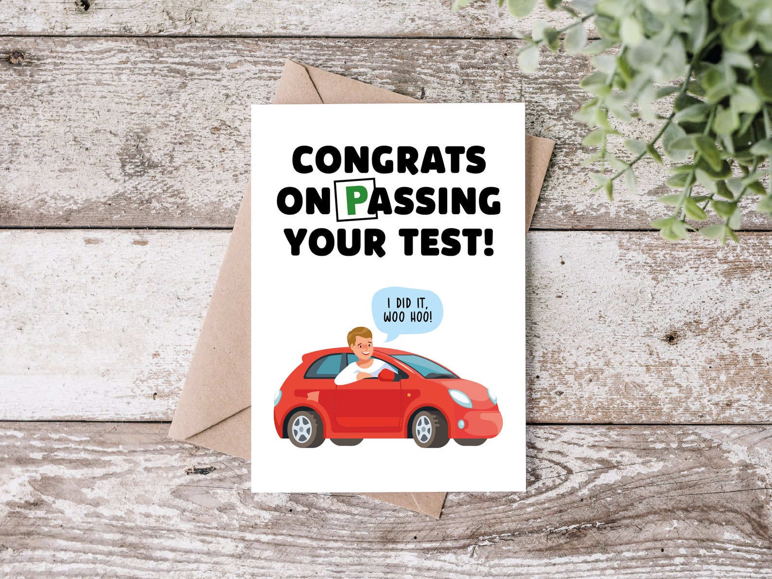 Congratulations on Passing Your Test Card New Driver Card | Etsy