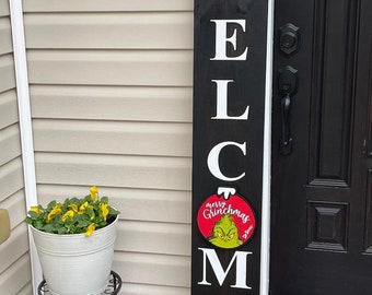 Christmas Welcome Porch Sign Get your Porch sign welcome sign for front door, vertical wood welcome sign porch welcome sign