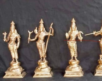 11” Handmade Panchaloha Lord Vishnu Dasavatharam Set, Copper Dashavtara of lord Vishnu