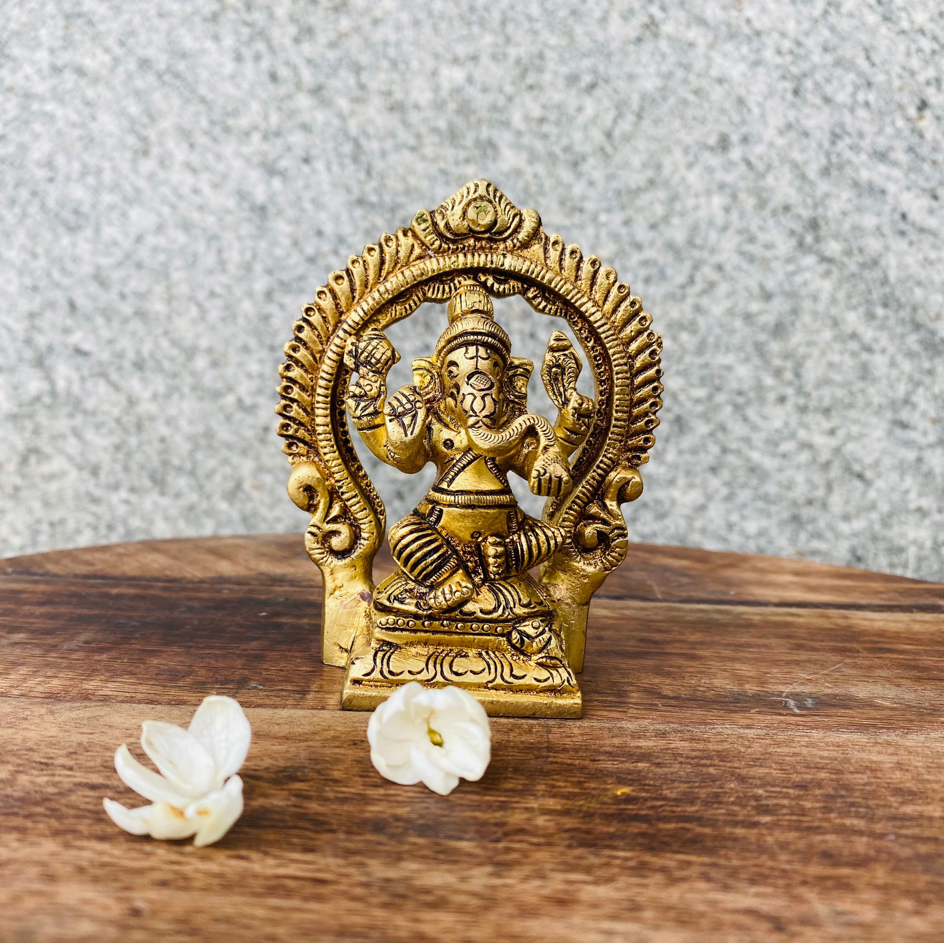 Brass Small Statues or Idols Ganesha Lakshmi Saraswathi Etsy