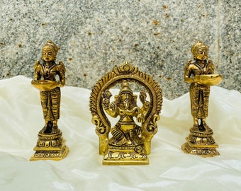 Brass idols Ganesha and Paavai Idols (Housewarming gift, Return gift)