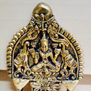 100ml Brass Antique Style Gaja lakshmi Vilakku Kamakshi Oil Lamp, Diya for Pooja, Kamatchi Vilakku, Brass lamp image 6