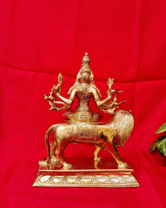 Traditional Handmade 10” Durga Devi Panchaloha Copper Idol