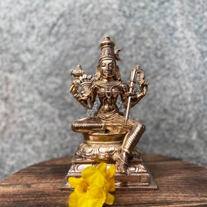 Handmade 8&quot; Panchalogam Rajeshwari Devi - Copper Pooja Idol
