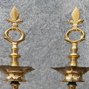 Brass Kuthu Vilakku (Brass Kuthu Vilakku, Brass Diya, Brass Lamp, Diya for Pooja, Pooja lamp, Set of 2)