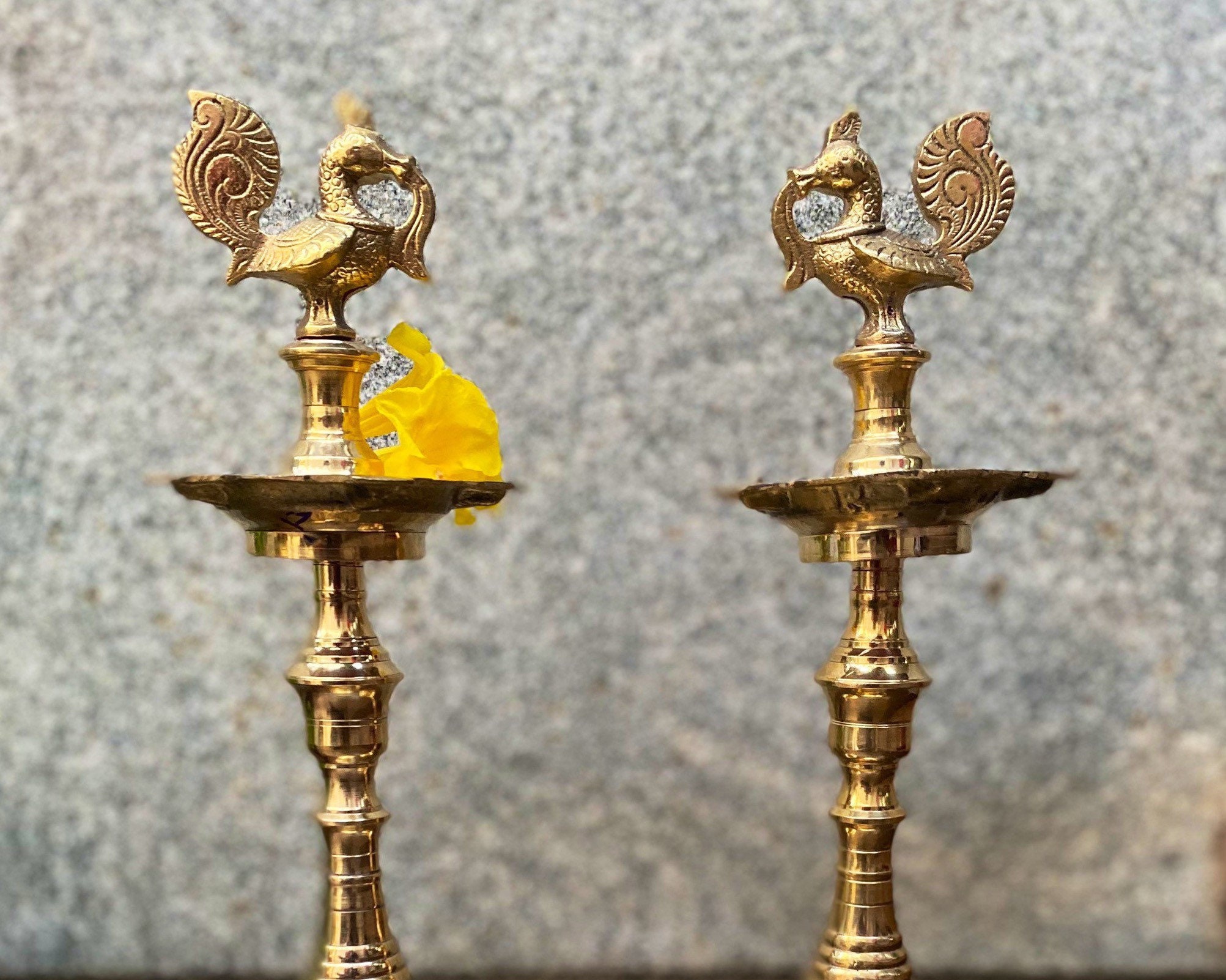 Mahabharat Diya Kuthu Vilakku Brass Oil Lamp Traditionally Designed Nakasi  With Annapakshi/peacock 