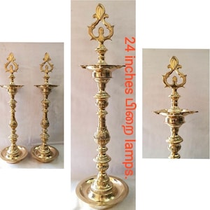 Bronze Kuthu Vilakku, Nagas Vilakku (Traditional, Handmade, Oil Lamp, Diya for Pooja, Peacock Kuthu Vilakku, a Pair)