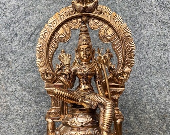 Handmade 11 Inch Rajeshwari Devi Panchalogam - Customizable Copper Pooja Idol