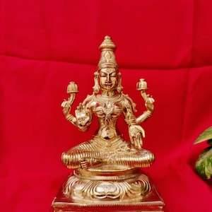 Handmade 10” Lakshmi Devi Panchalogam - Copper Pooja Idol