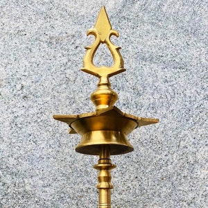 12” 18” 21” 24” 26” inch (Set of 2 lamps)(Brass Kuthu Vilakku (Brass Diya, Brass Oil Lamp, Traditional Oil Lamp, Diya for Pooja)