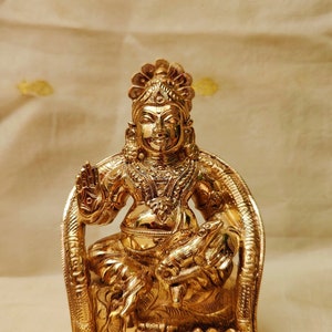 Handmade 5.9&quot; inch Panchalogam Kubera Idol - Customizable Copper Idol