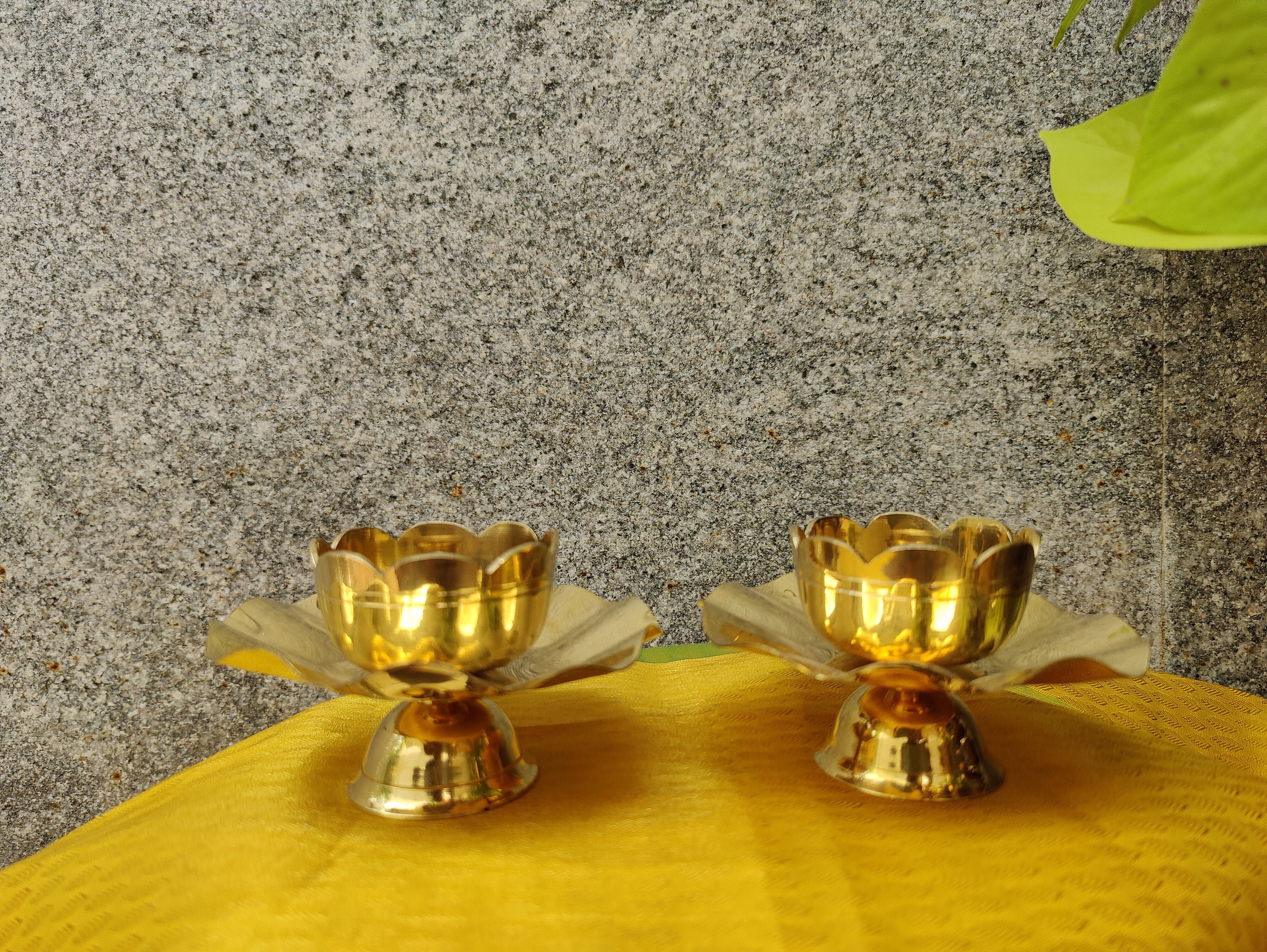 3 Inch Beautiful Brass Lotus Lamp or Lotus Diya (oil Diya, Agal