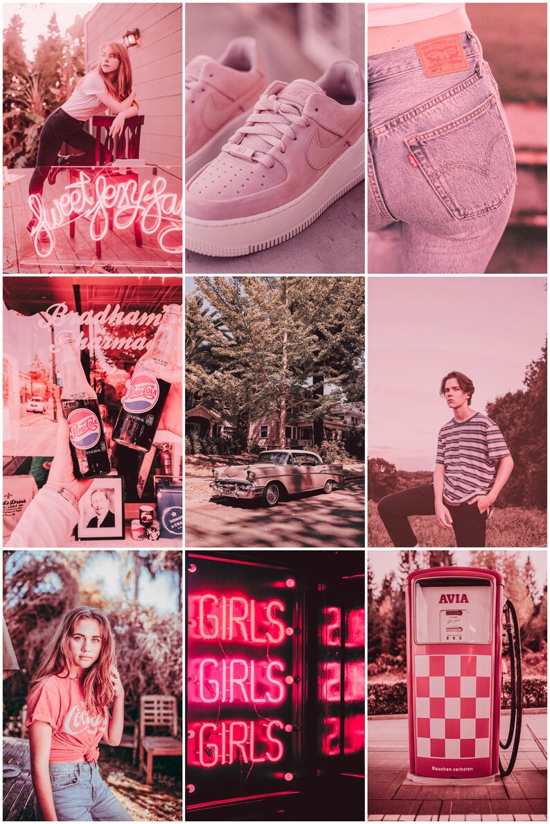 Vintage Wall Collage Kit Collage Kit Pink 95 Images Retro Pink Aesthetic