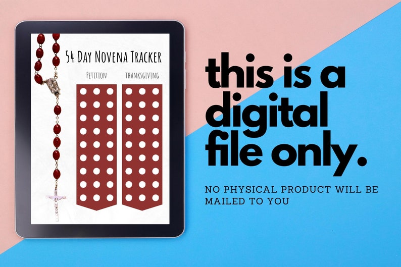 54 Day Novena Tracker digital File Etsy