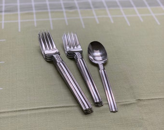 PFALTZGRAFF SUMMER BREEZE vintage stainless flatware silverware set replacements fork spoon retro old kitschy flatware blue picnic BiN 25